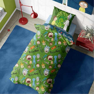 Rick and Morty Reversible Duvet Set - Portals Pickle Design - Single and Double