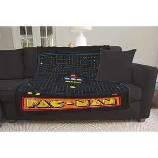 Pacman Fleece Blanket - Pacman Maze Design - 100% Polyester - 100 x 150cm