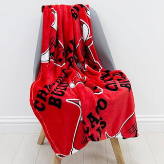 NBA Fleece Blanket - Chicago Bulls Design - 100% Polyester - 100 x 150cm