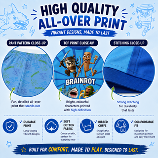 Gamer Brainrot Pyjamas Pack of 2 Long Sleeve Sets | Italian  - Image 5