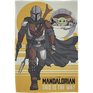 Star Wars (The Mandalorian) Bed Throw Super Soft Blanket - This is the Way Design - 100% Polyester - 100 x 150cm
