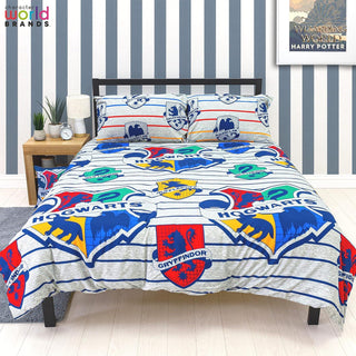 Harry Potter Reversible Duvet Set - Hogwarts Brave Design - Single and Double