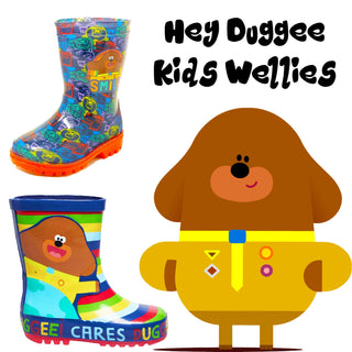 Hey Duggee Kids Wellie Boots - Two Designs - Kids Size 5 to 10