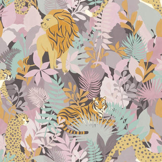 Holden Decor Animal Kingdom Pink Wallpaper 13070 – Exotic Animal & Botanical Design – 10m Roll
