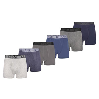 Keanu Pack of 6 Mens A Front Boxer Shorts - Plain Colours Design - Cotton Blend
