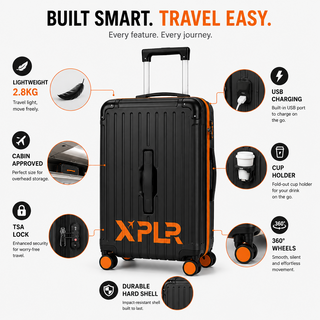 XPLR Cabin Suitcase 20 Inch - feature detail