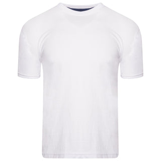 Keanu Mens 5 Pack Plain T-Shirts  - White - 100% Cotton