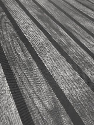 Muriva Wooded Slats Black Wallpaper 102576 10m Roll Wood Effect Modern Feature Wall