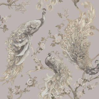 Holden Decor Menali Peacock Grey Wallpaper 35920 – Elegant Peacock Design – 10m Roll
