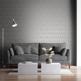 Muriva Indra Wave Grey & Silver Wallpaper 154112 – Modern Wave Design – 10m Roll