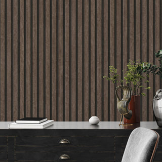 AS Creation Slats Wallpaper in Black - 10m x 53cm Wide