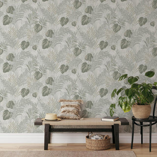 Muriva Phelan Leaf Green Wallpaper 209113 10m Roll Botanical Nature Feature Wall