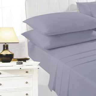 K Collection Percale Easy Care Fitted Sheets - Grey Design - Available in Single, Double, King and Super King