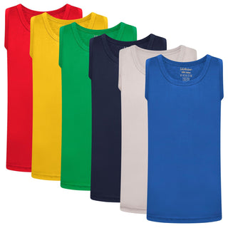 KidCollection Boys Pack of 6 Vest - Assorted Colours Design