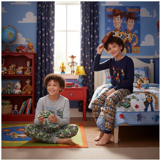 Disney Toy Story 5 Boys Pyjamas Pack of 2 – Buzz Lightyear & Woody Design Long Pyjama Sets – 100% Cotton Kids Sleepwear Multipack – Ages 18 Months to 10 Years