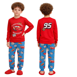 Disney Boys Lightning McQueen Long Pyjamas 2 Pack - 100% Cotton Kids Sleepwear