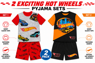 Hot Wheels Boys Short Pyjamas Pack of 2