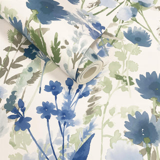 Muriva Countryside Floral Blue Wallpaper 206543 – Charming Floral Design – 10m Roll