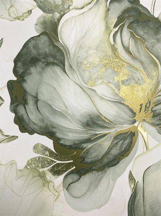 Muriva Elysian Floral Green & Gold Wallpaper 212503 – Elegant Botanical Design