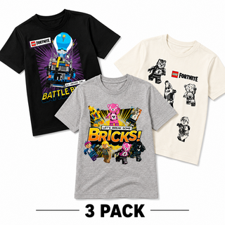 LEGO Fortnite Boys T-Shirt 3 Pack - Front