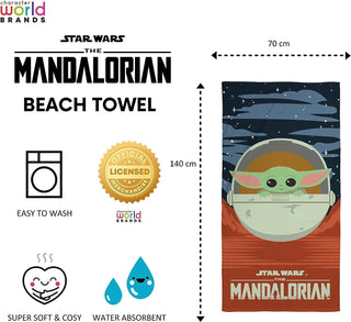 Star Wars (The Mandalorian) Towel - Baby Yoda Design - 100% Cotton - 140 x 70cm