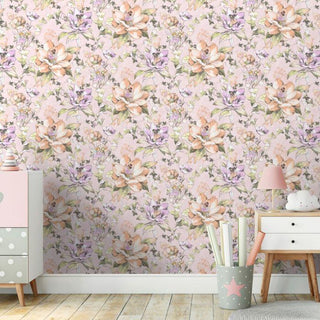 Holden Decor Floral Fairies Pink Wallpaper 13211 – Whimsical Fairy & Floral Design – 10m Roll