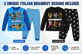 Gamer Brainrot Pyjamas Pack of 2 Long Sleeve Sets | Italian  - Image 2