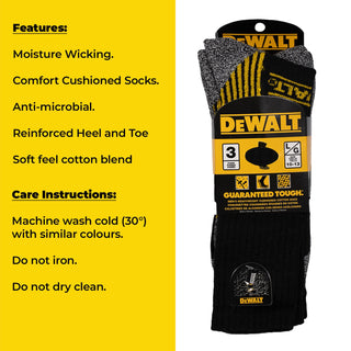 Ex Store DeWalt Mens Heavy Duty Work Socks - Size 10-13
