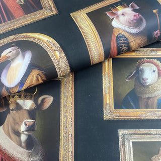 Muriva Regal Animals Black Wallpaper 102575 – Striking Animal Design – 10m Roll