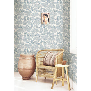 Holden Decor Eastern Horizons Zoo Lake - Green Metallic, Light Blue & Neutral - 10m x 53cm Wide