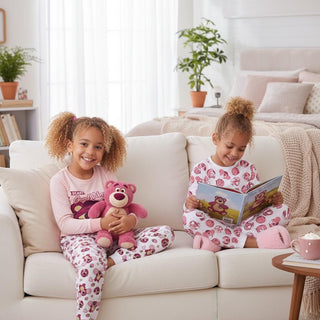 Disney Toy Story 5 Girls Pyjamas 2 Pack | Lotso Long Sleeve Pyjama Set | Beary Good Vibes Squad Top & Bottoms | 100% Cotton Kids PJs | Pink 18 Months to 12 Years
