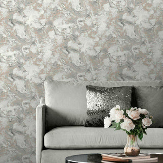 Muriva Elixir Marble Rose Gold Wallpaper 166502 – Elegant Marble Effect – 10m Roll