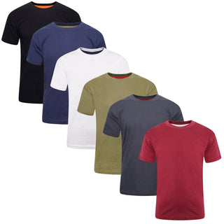 Keanu Boys Pack of 6 T-Shirts - Assorted Colours Design - 100% Cotton