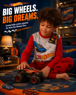 Hot Wheels Boys Long Pyjamas Pack of 2