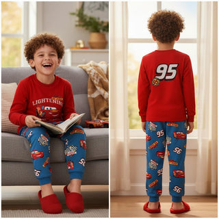 Disney Boys Lightning McQueen Long Pyjamas 2 Pack - 100% Cotton Kids Sleepwear