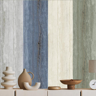 Debona Vertical Marble Wallpaper - Grey, Blue & Green - 10.05m long x 53cm wide - Perfect for Bedrooms, hallways & living rooms