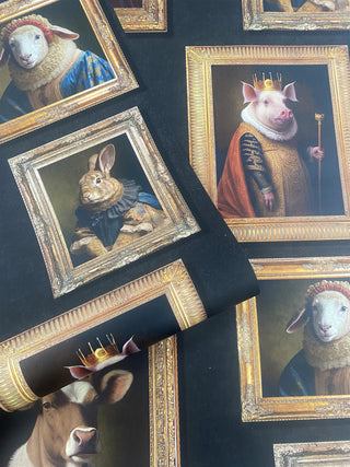 Muriva Regal Animals Black Wallpaper 102575 – Striking Animal Design – 10m Roll