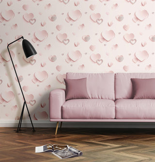 Muriva Glitter Hearts Pink Wallpaper J92603 – Sparkling Heart Pattern Wallcovering