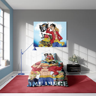 One Piece Reversible Duvet Set - Squad Design - Single
