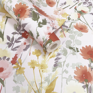 Muriva Countryside Floral Pink Wallpaper 206542 10m Roll Country Botanical Feature Wall