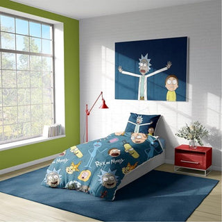 Rick and Morty Reversible Duvet Set - Portals Pickle Design - Single and Double