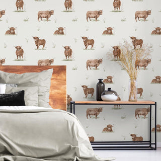 Muriva Angus Highland Cow Wallpaper 165532 – Country Animal Design – 10m Roll