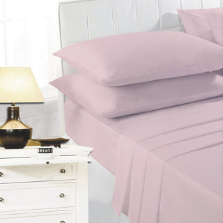 K Collection Percale Easy Care Fitted Sheets - Pink Design - Available in Single, Double, King and Super King