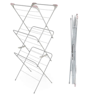 Russell Hobbs 3 Tier Clothes Airer 15m Drying Space Pink/Grey
