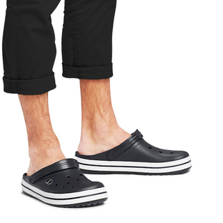 Keanu Unisex Contrast Band Clogs - Black