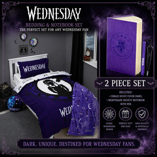 Wednesday Destined Panel Bedding & Secret Diary Notebook Set
