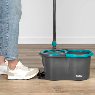 Anti-Bac Spin & Wring Mop Set – 4L Bucket with Carry Handle